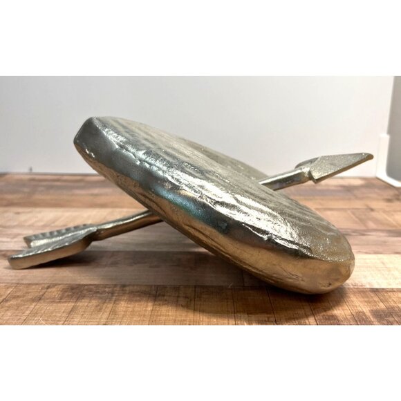 Silver Metallic Heart With Arrow Sculpture Table Decor Large - Picture 4 of 5